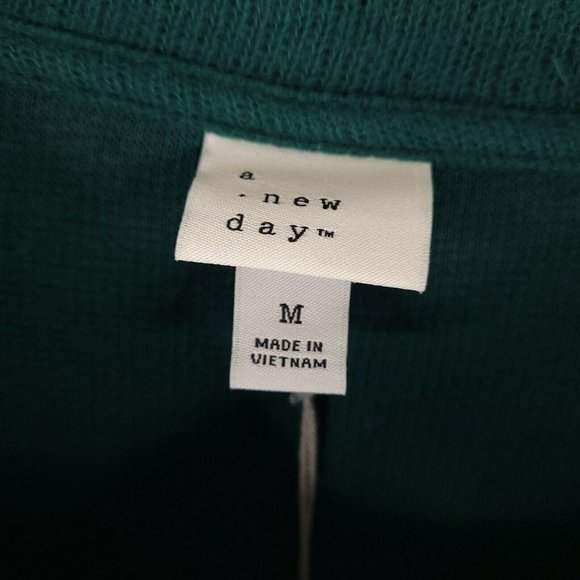 A New Day Green Pullover Crew Neck Womens Ruffle S - Picture 4 of 6